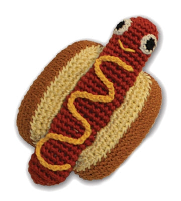 Hot Dog  - Small Dog Toy - Organic Cotton