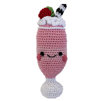 Strawberry Milkshake - Small Dog Toy - Organic Cotton